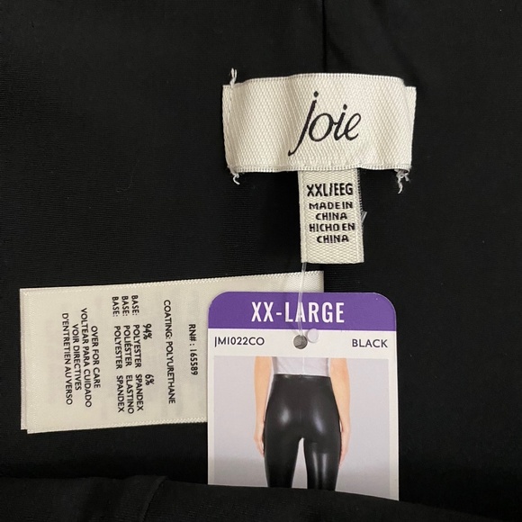NWT Joie Limited Edition Faux/Vegan Leather Black Leggings SIZE XXL - Picture 4 of 5